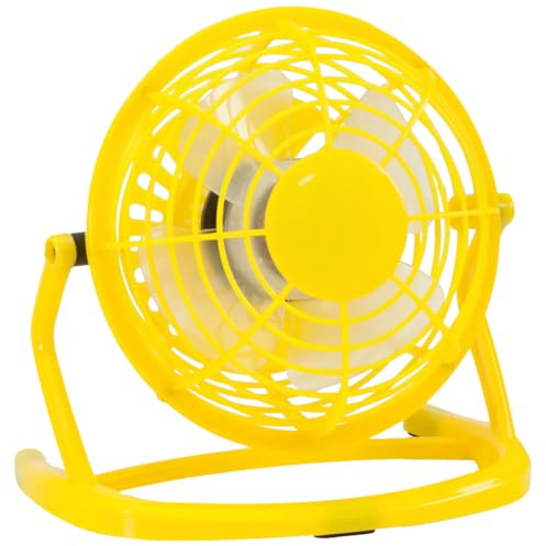 eBuyGB Mini USB Desk Fan, Small Quiet Personal Cooler, USB Powered Portable Table Fan (Yellow)