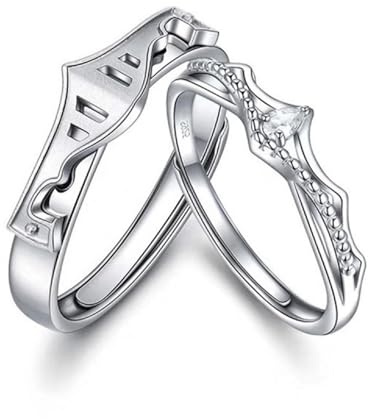 Ringe Gothic Damen Silberringe Damen 925 Sterling Silber Krone Verstellbar Beliebt für Paar Tante Engagement Schmuck