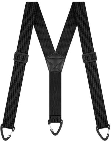 BSBUY Men's Adjustable Braces 3.8cm Wide Heavy Duty Suspenders with Strong Clips Elastic Trousers Braces for Men and Women Durable Suspenders for Business Wedding Casual