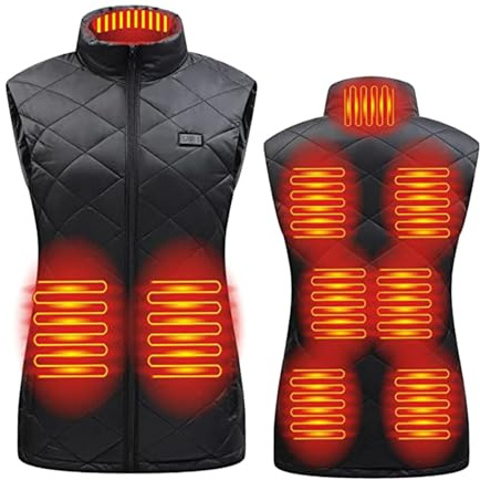 Generisch Gilet riscaldato da donna con batteria da 20000 mAh 7,4 V inclusa, giubbotto riscaldante leggero