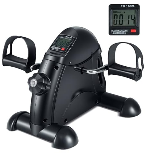COSTWAY Pedaltrainer für Senioren, Arm und Beintrainer unter dem Schreibtisch, Heimtrainer mit verstellbarem Widestand & LCD-Anzeige, 100 kg belastbar, Mini Bike für Zuhause, Büro