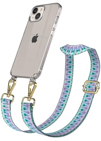 EAZY CASE Handykette - Verstellbares Taschenband kompatibel mit iPhone 13, Schulterriemen, Handykordel mit Silikon Hülle, Umhängetasche, Einhorn Gold