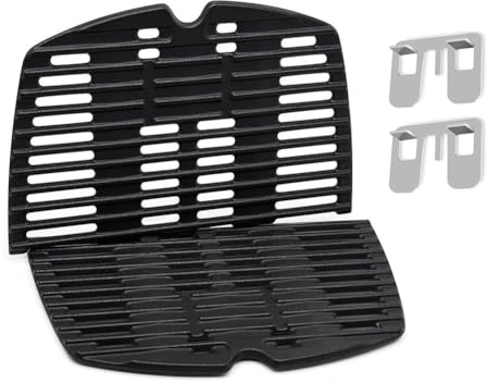 FACAIIO Grillrost-Set aus Gusseisen für Weber Q100, Q1000, Q1200-2 Stück, 43,2 x 32,7 cm