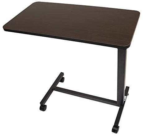 Roscoe Medical Hospital Bed Table, Rolling Overbed Table, Laptop Tables for Recliner, Bed, Bedside and Sofa - Computer Tables, Hospital Tray, Adjustable with Wheels and Secure Height Adjustment