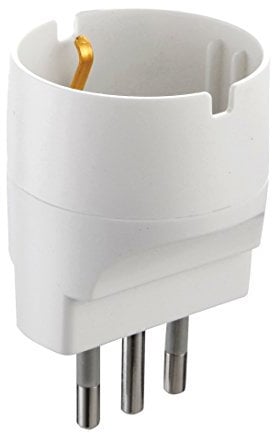 Electraline 71916 Adattatore Presa Tedesca Schuko Spina Italianapiccola 10A, Bianco, Confezione da 1