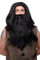 WIG ME UP - Perücke & Bart Herrenperücke Karneval Fasching Wikinger Barbar Viking Zwerg Germane Schwarz lang geflochten RJ033-P103
