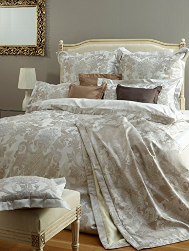 Curt Bauer Wendebettwäsche Louis XIV Damast buntgewebt Silber Größe 135x200 cm (40x80 cm)
