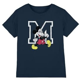 Mickey Mouse Boys Classic Walk Unisex Kids T-Shirt, Navy, 5-6 Years UK