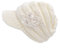 Tuopuda® Strickmütze mit Schild Winter Strickmütze Beanie Cap mit Blume (Weiß)