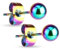 Paula & Fritz® 1 Paar Ohr-Stecker Regenbogen 3-mm Kugel Chirurgenstahl 316L 0,8-mm Stab-Stärke Butterfly-Back Ohr-Ring Damenohr-Ring Herren Lobe Ball
