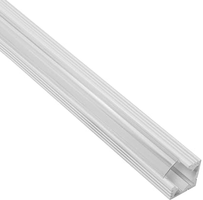 A19 LED Aluprofil weiß Eckprofil 90° für LED-Streifen mit Abdeckung 2m klar | Für sauber eingelegte LED-Streifen mit geschützter Führung und gleichmäßiger Lichtverteilung, Abdeckung klar