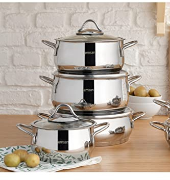 Emsan Cemre Batterie de cuisine 8 pièces en acier