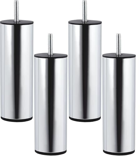 SOTECH 4er Set Möbelfüße UNIFORM Ø 50 / H 150 mm Chrom poliert Schrankfüße Sofafüße Bettfüße