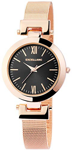 Akzent Damen-Uhr Meshband Edelstahl Hakenverschluß Elegant Analog Quarz 1800155