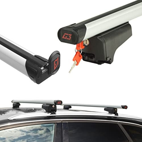 G3 Aluminium Dachträger für Auto, 75.0 kg Tragfähigkeit, Schwarz oder Silber, Dachmontage