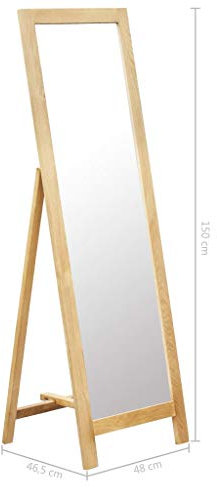 Tidyard Standspiegel 48 x 46,5 x 150 cm Massivholz Eiche