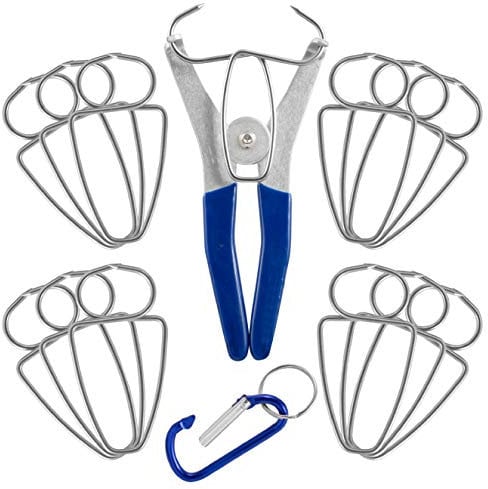 Fulton Spring Clamp Pliers with 13 Spring Clamps and Hip Clip Made in The USA
