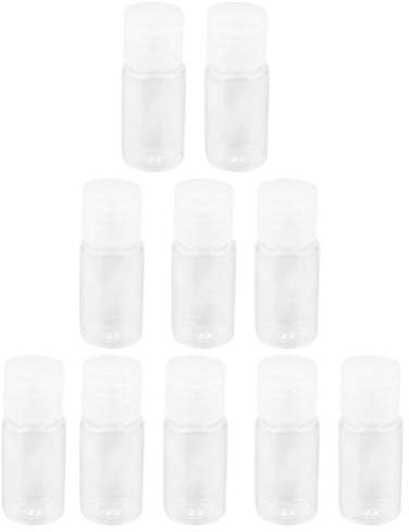 SOLUSTRE 10ML Leere Plastik Fläschchen Reiseflaschen mit Flip Deckel Nachfüllbar Behälter Leerflasche für Shampoo Creams Spülung Flüssigkeit Transparent Stück