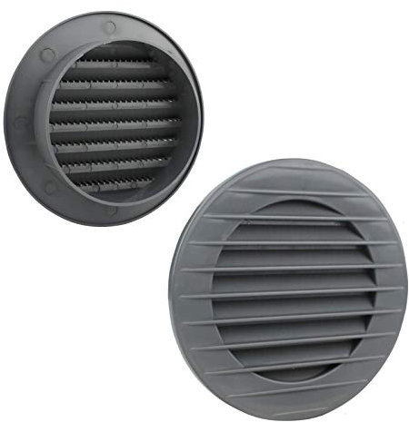 VONLIS Rejilla de ventilación para ladrillos, rejilla de ventilación, rejilla de ventilación exterior, protección contra insectos, diámetro de 80 mm, color gris