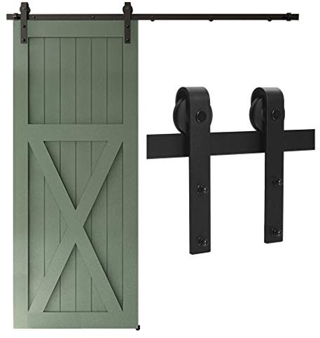 Wolfbird 213CM/7FT Schiebetür Beschlag Schiebetürsystem Gleitschiene Holzschiebetür Schiebetürbeschlag Set