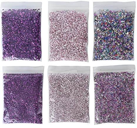 Zerkleinerter Glasfüller, schöne zerkleinerte Glassplitter mehrere Farben für Harzform, handgefertigtes Kunsthandwerk, Nagelkunstdekoration, Telefonkastenherstellung, Scrapbooking