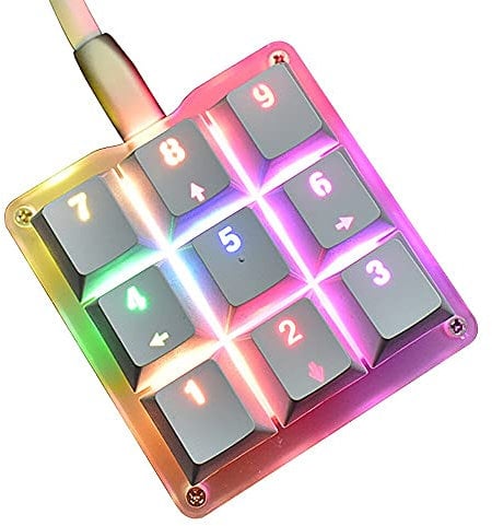 besporter 9 Keys 24 Macro RGB Backlight Programmable Setting Keypad Mechanical Keyboard OSU Single Handed Keyboard Electric Contest Game PC Laptop MAC Win Geeker Outemu Blue Switch Square Keycap