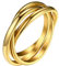 Bestyle 3er Ring Edelstahl Wickelring Damen Rolling Rings Fingerring Ehering Verlobungsring Ring Für Frauen Gold 57(18.1)