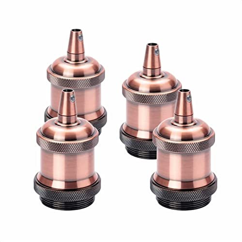 ORION LIGHTSTYLE E27 Vintage Lampenfassung kupfer 4 Stück Lampensockel Deckenfassung Sockel für Hängeleucht Adapter