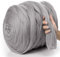 MeriWoolArt® 100% XXL Merino Wolle Garn 4-5cm Dicke Wolle Garn, Filzwolle Trockenfilzen Nassfilzen, DIY Wolle Garn Decke, Decke Baby Wolle, Arm Stricken Decke Garn Hellgrau, 4,6Kg