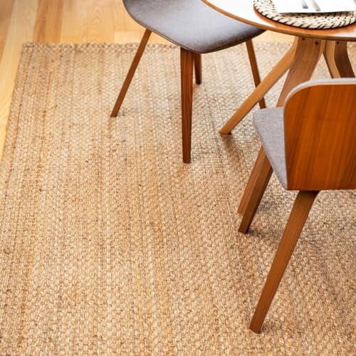 Large Sustainable Sisal Non Shed Natural Straw Texture Woven Jute Rug Nautical Countryside Theme Living Room Kitchen Hallway Dining Room Rug 200cm x 290cm