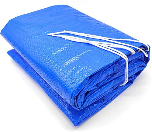Tradineur - Lona Cubre Piscina Redonda de Polietileno, cobertor para Piscina Desmontable, Cubierta de protección, Funda (Azul, Ø 300 cm)