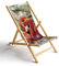 MyMaxxi Liegestuhl Holz Bedruckt Gartenstuhl - Flamingo Malerei - Terrasse Balkon Sonnenliege - klappbar Strandstuhl Garten - Relax Gartenliege - verstellbar