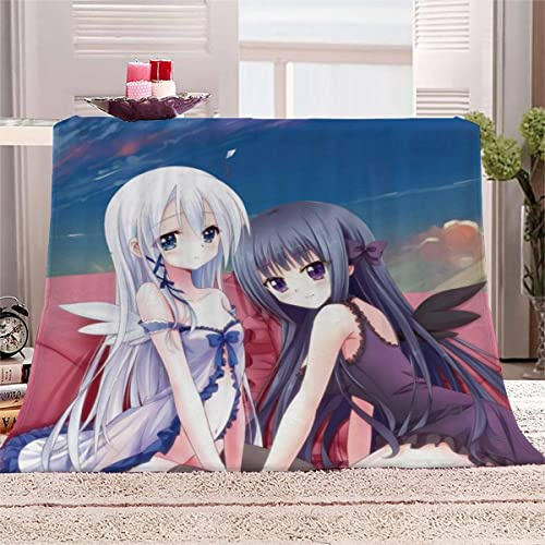 Aolity Kuscheldecke 150x200 cm Japanische Manga-Kawaii Decke Camping Kuscheldecke Flanelldecke Weich Wohndecke Süßes Anime-Mädchen Sofadecke Decke für Kinder Erwachsene Kuscheldecke Draußen