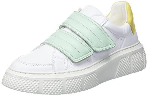 FLY London Damen Edda513fly Sneaker, White Mynt Yellow, 37 EU