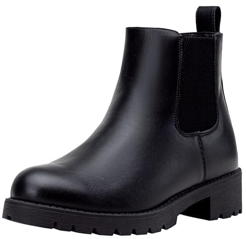 Vepose Women's 9607 Chelsea Ankle Boots Pull-On Booties, Black, Size 8M US (CJY9607 Black 08)