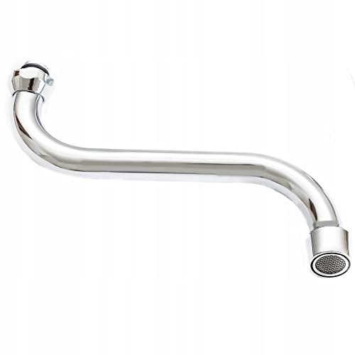 AquaParts S-Auslauf für Wand-Armaturen | Verchromt | 3/4 Anschluss | Ø18 mm Auslauf Rohrdurchmesser