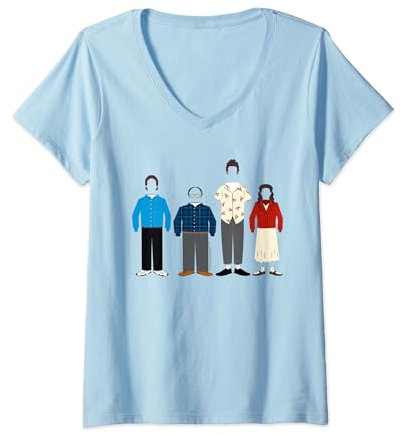 Seinfeld Character Silhouettes T-Shirt mit V-Ausschnitt