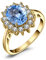 JewelryPalace Prinzessin Diana Kate Middleton Edelstein Echt Blau Topas Ring Gold, Verlobungsring Eheringe Promise Verlobung Ring Silber 925 Damen, Silberringe Antragsring Ringe, Damen Schmuck 51