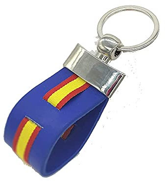 BDM - Llavero de plástico Azul con Bandera Nacional para Coche