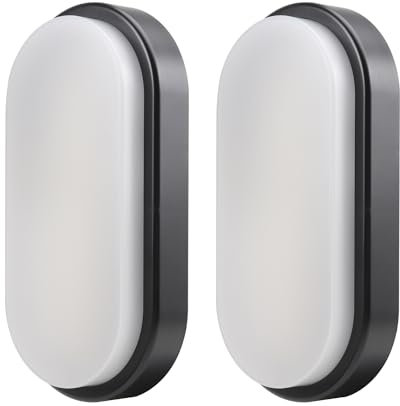 da LIGHT LED Deckenleuchte 12W 1020 Lumen Deckenlampe Extra Flach 42mm LED-Lampe IP54 Spritzwasser geschützt 230V Kellerleuchte für Badezimmer Wohnzimmer Keller Neturalweiß 4000K (2 Stück)