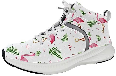 Herren Laufschuhe Sneaker Tennis Workout Walking Gym Sportschuhe Flamenco Sommer Muster_Artboard 1, Mehrfarbig, 4 US