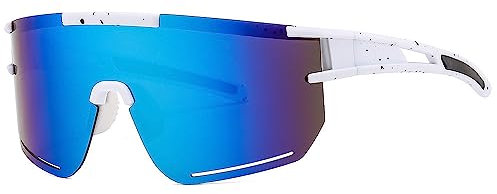 RISAKOGO Schnelle Brille- Sonnenbrille Herren Damen UV400 Sportbrillen Fahrrad Brille Rave Brille für das Reiten, Ski und Angeln im Fallschirmspringen