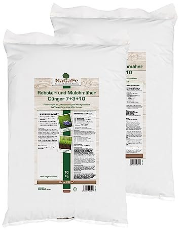 HaGaFe Rasendünger für Mulchmäher und Mähroboter Rasen Dünger (20 kg (2 x 10 kg))