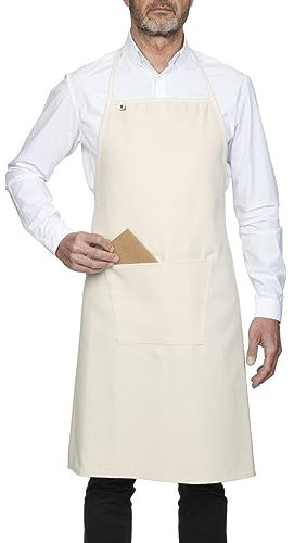 ROLL DRAP – Delantal con Bolsillo | 100% Algodón | 75 x 90 | Talla única | Color Blanco | Cocinas, servicios en mesa y multiusos