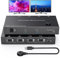 camgeet Displayport Splitter Switch 2 in 2 Out 4K@60Hz, MST Displayport 1.4 Switcher für 2 Computer 2 Monitore, unterstützt Erweiterungs und Spiegelmodus, Kabelfernbedienung im Lieferumfang enthalten