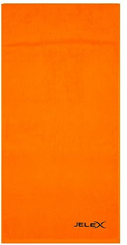 JELEX 100FIT Fitness Handtuch aus Baumwolle, mit Antirutsch-Schutz und Reißverschlusstasche aus Mesh-Material. Maße: 90 x 45 cm, in Schwarz, Royalblau, grau, türkis, armygrün und rosa (Orange)
