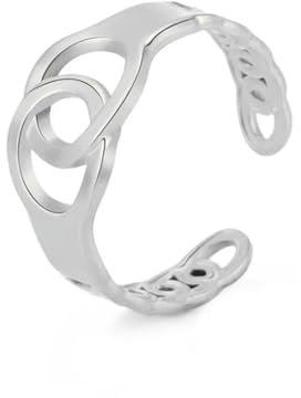 Punk Handschellen Ring Edelstahl offene Finger Ringe Französisch Beliebt Gothic Paar Schmuck Geschenke für Frauen Männer Liebhaber