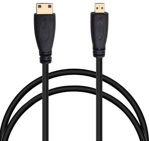 VIEVRE Micro HDMI auf Mini HDMI Kabel, Mini HDMI auf Micro HDMI 1,5M, Micro HDMI Adapter 1080p für Audio-Video-Signalübertragung, Kompatibel mit Kamera-Tablet-Monitor
