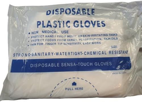 LELUX 1000 Stk Einweg- PE Plastik Handschuhe (10x100 Stück), Arbeitschuhe, Kunststoff, Tankhandschuhe, Aus trasparentem Polyethylen Einheitsgröße