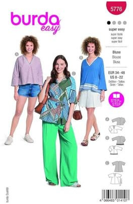 Burda Schnittmuster, 5776, Bluse [Damen, Gr. 34-48], Level 1 super easy